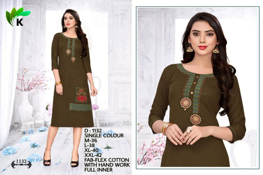 Cotton Silk Handwork Single Design 3 Size Kurti Cotton Silk Handwork Single Design 3 Size Kurti